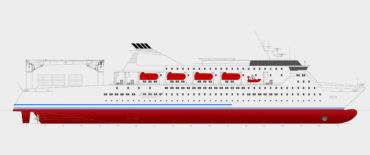 Customized 1200 Passenger Cargo vessel by KNUD E. HANSEN