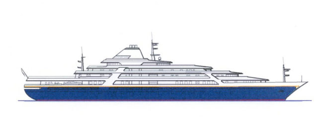 160 m Luxury yacht KNUD E. HANSEN design