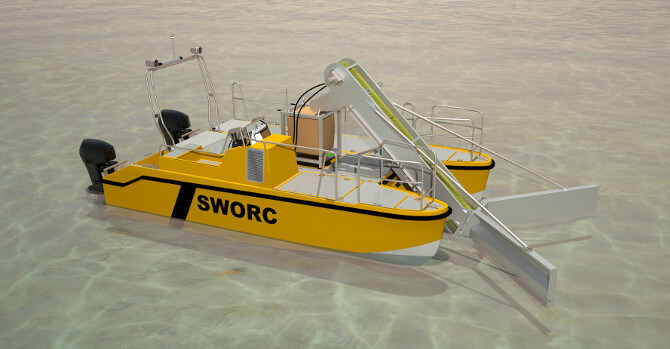 design of shallow water oil recovery vessel