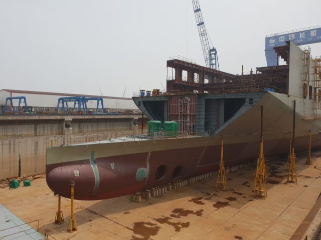 6700 lm roro vessel for dfds by KNUD E. HANSEN in the making