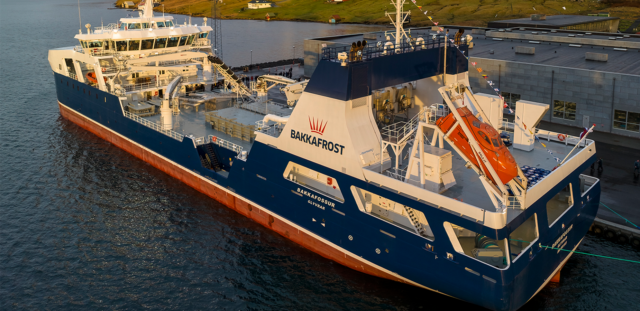 Live fish Carrier.Bakkafrost. 109 m. Bakkafossur