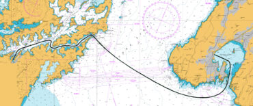 a Map with the route of the vessel